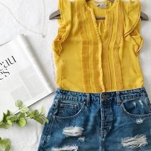 H&M Pin-tucked Ruffle Blouse